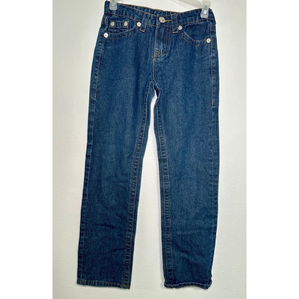True Religion Ricky Jeans Kids Size 10 Blue Dark Wash Excellent Relaxed Straight